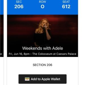 Adele @ The Caesar’s Palace tickes | Las Vegas June 16th